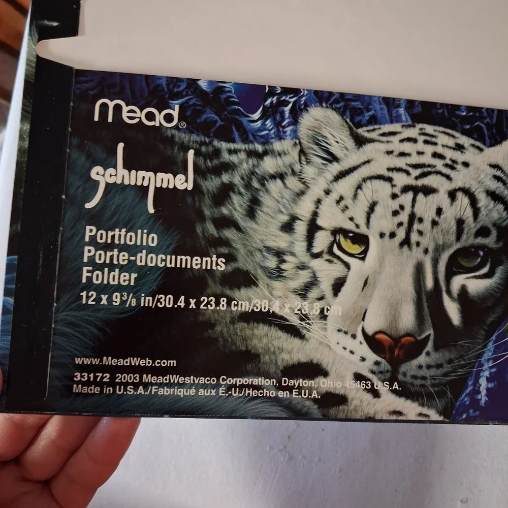 Vintage Mead Schimmel Portfolio Folder Snow Leopard 2003 Art Impressions